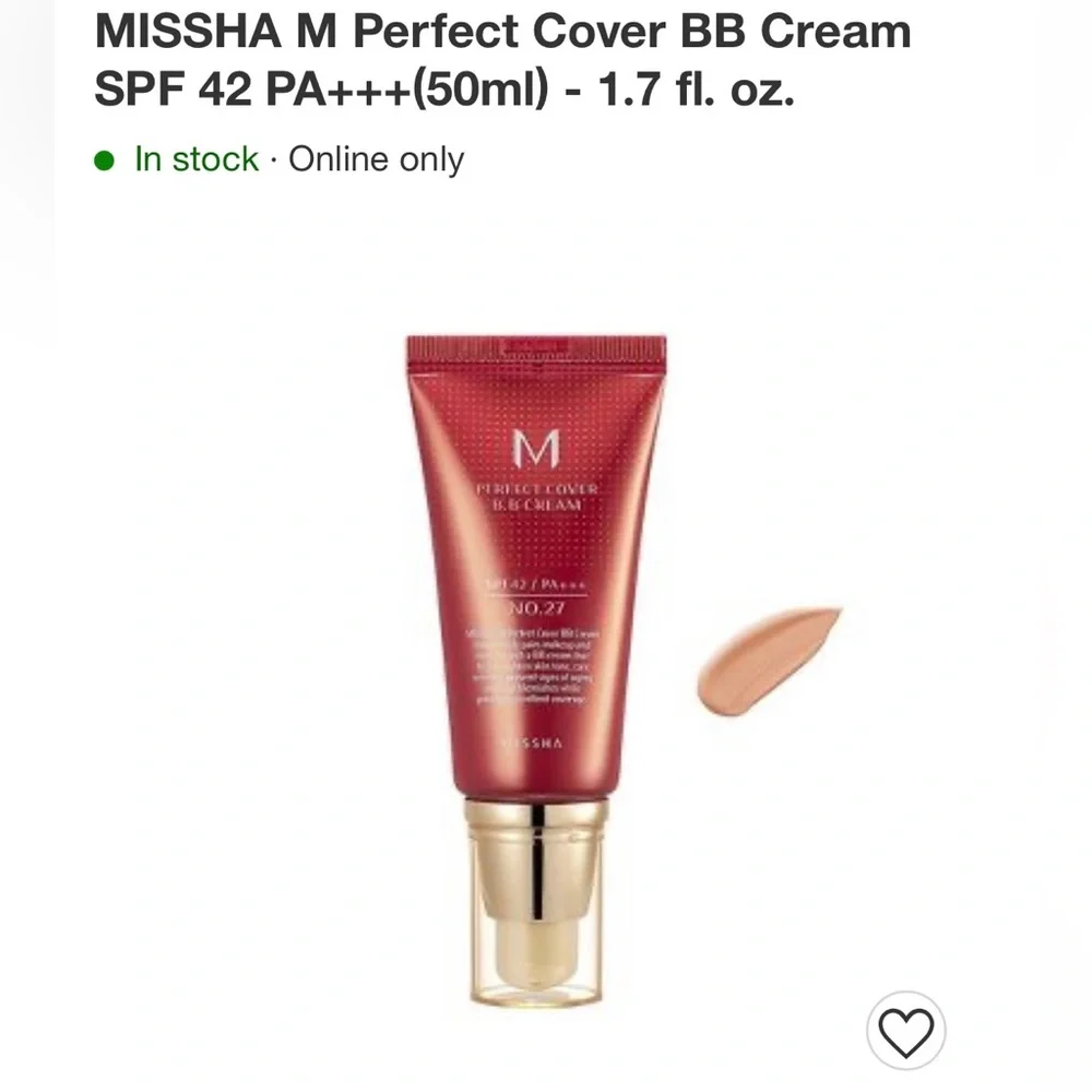 MISSHA M Perfect Cover BB Cream SPF 42 PA+++(50ml) - 1.7 fl. oz.
